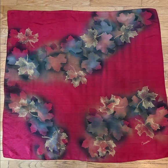 Unbranded Accessories - Canada Red Scarf With Maple Leaf Square